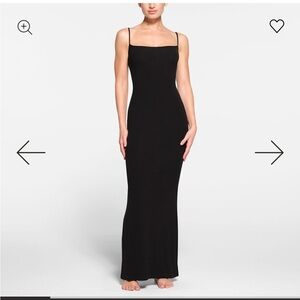 Skims Soft Lounge Long Slip Dress in Onyx